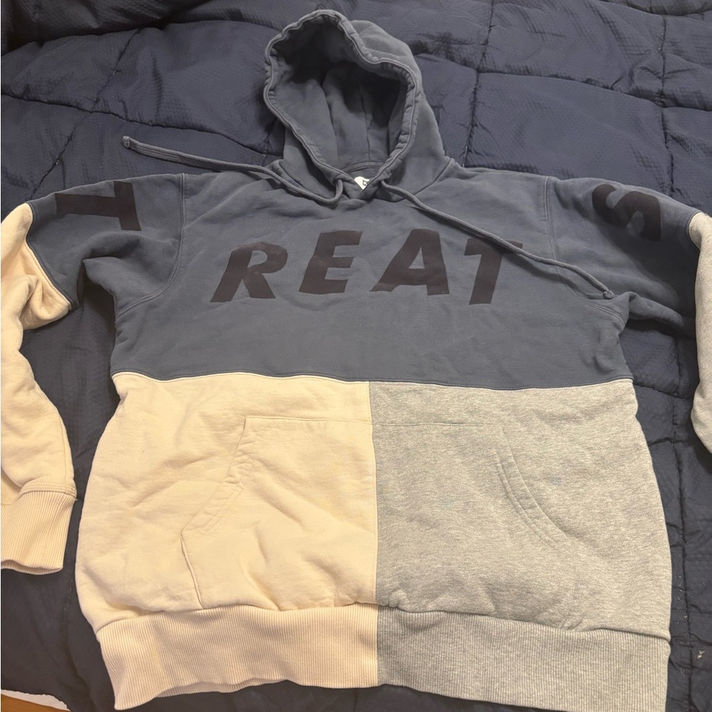 Kith Blue and Cream Colorblock Hoodie size M good condition